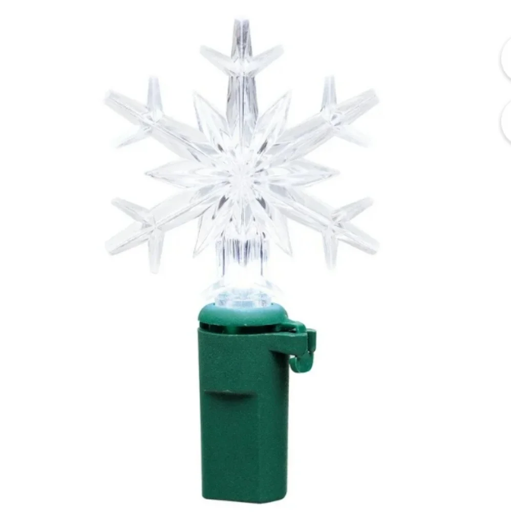 Lot of 4 LED Cool White Snowflake Light Set 20ct